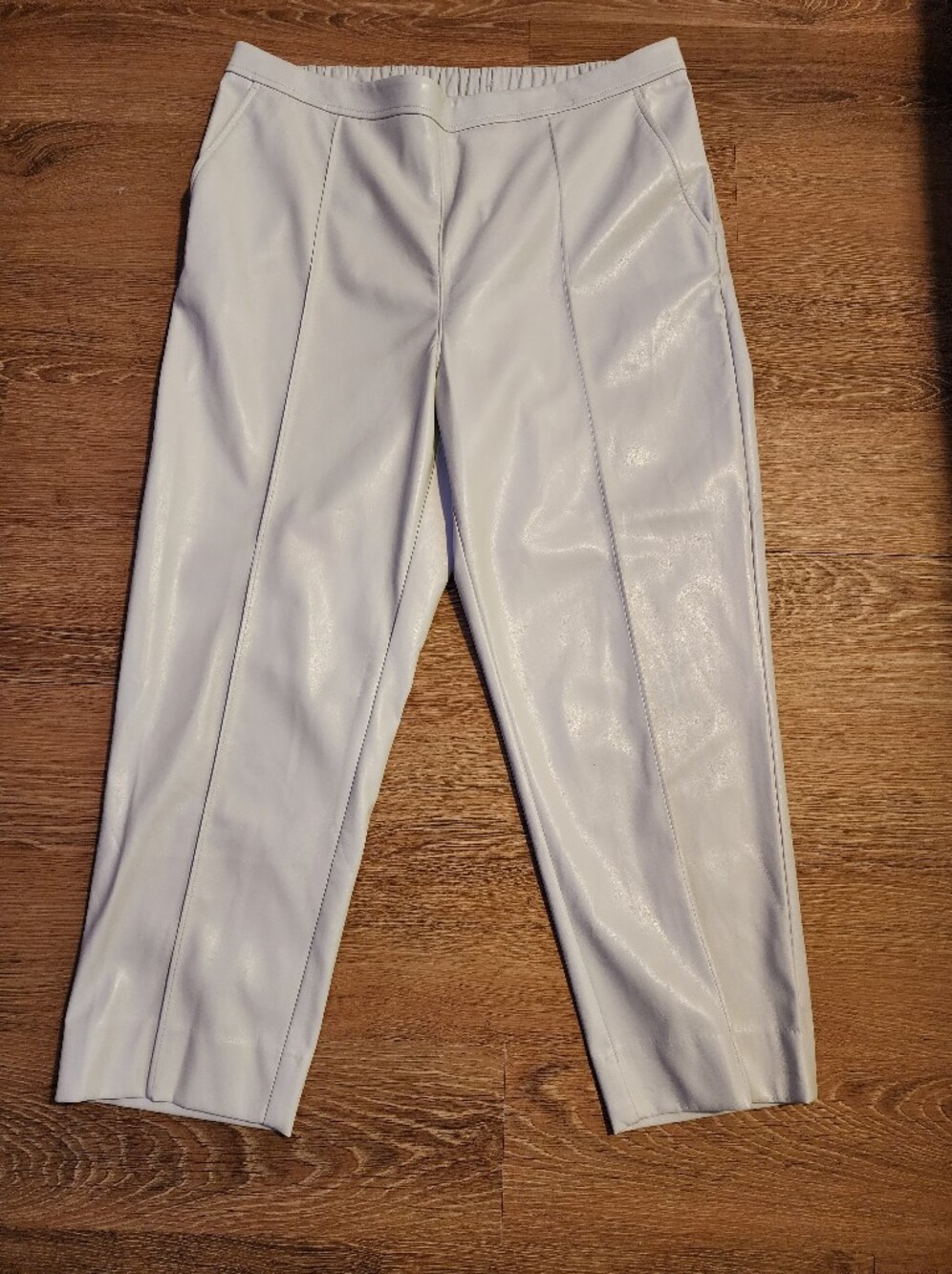NWT Banana Republic White Vegan Leather Pull On Pants Size XL $90